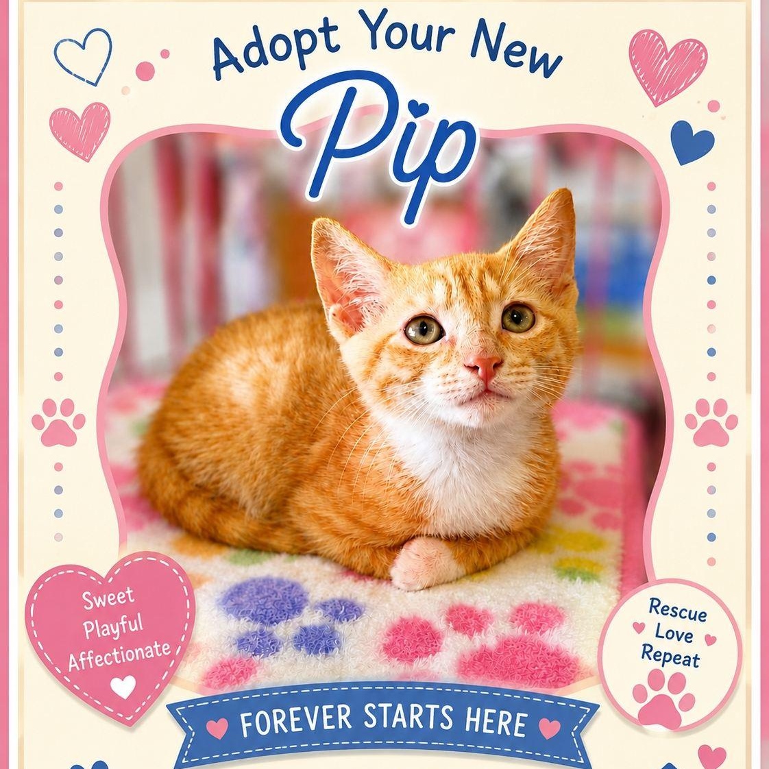 Pip, ADOPTABLE, Young Male Domestic Short Hair.