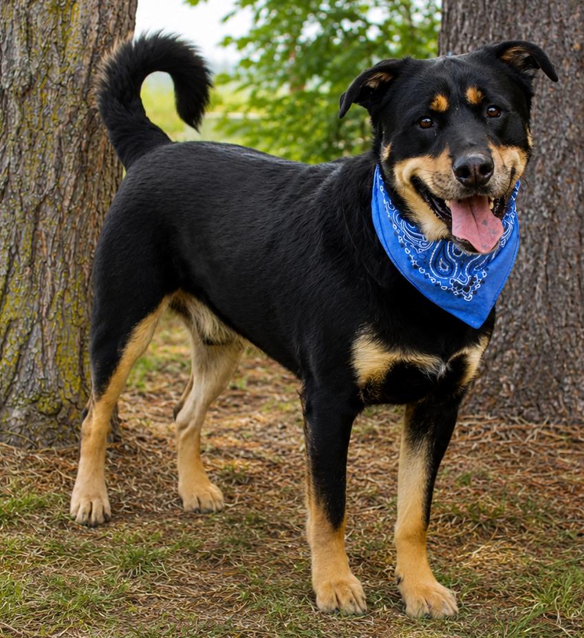 Cooper, ADOPTABLE, Adult Male Rottweiler & Husky.