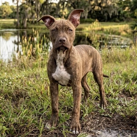 Ravioli, adoptable, Puppy Male American Staffordshire Terrier & Pit Bull Terrier.