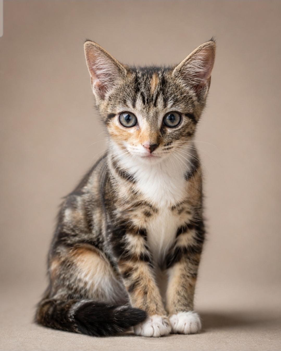 Nevada, adopted, Kitten Female American Shorthair.