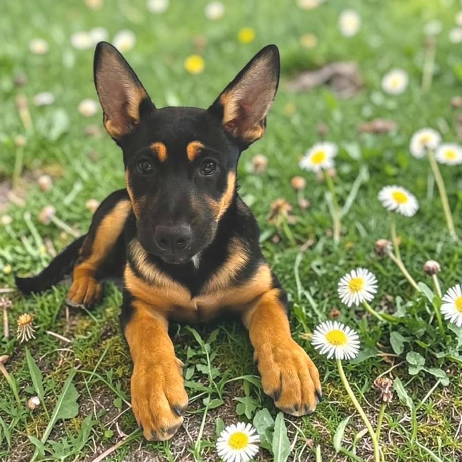 Pumba, adopted, Puppy Female German Shepherd Dog & Cattle Dog.