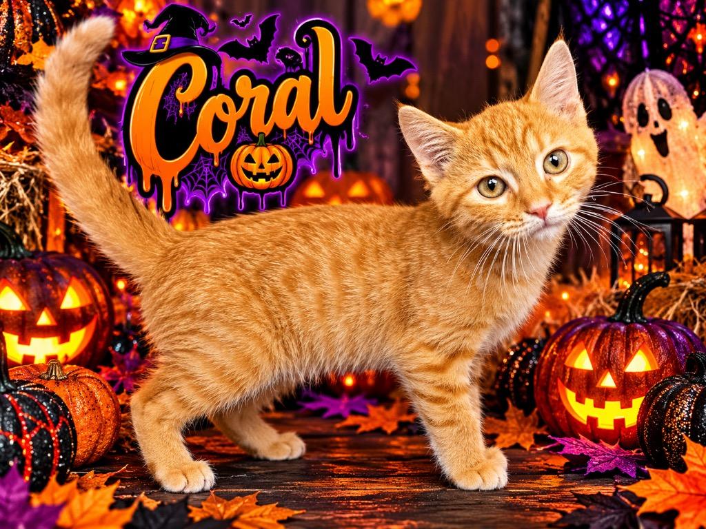 Coral, Adopted, Kitten Male Domestic Short Hair.