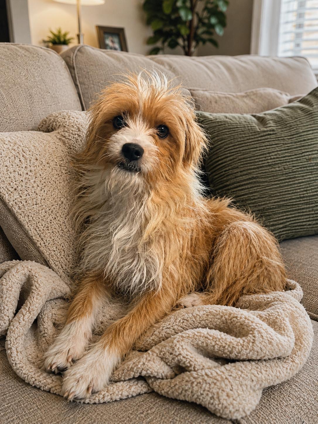 Arya, ADOPTABLE, Adult Female Fox Terrier & Pomeranian.