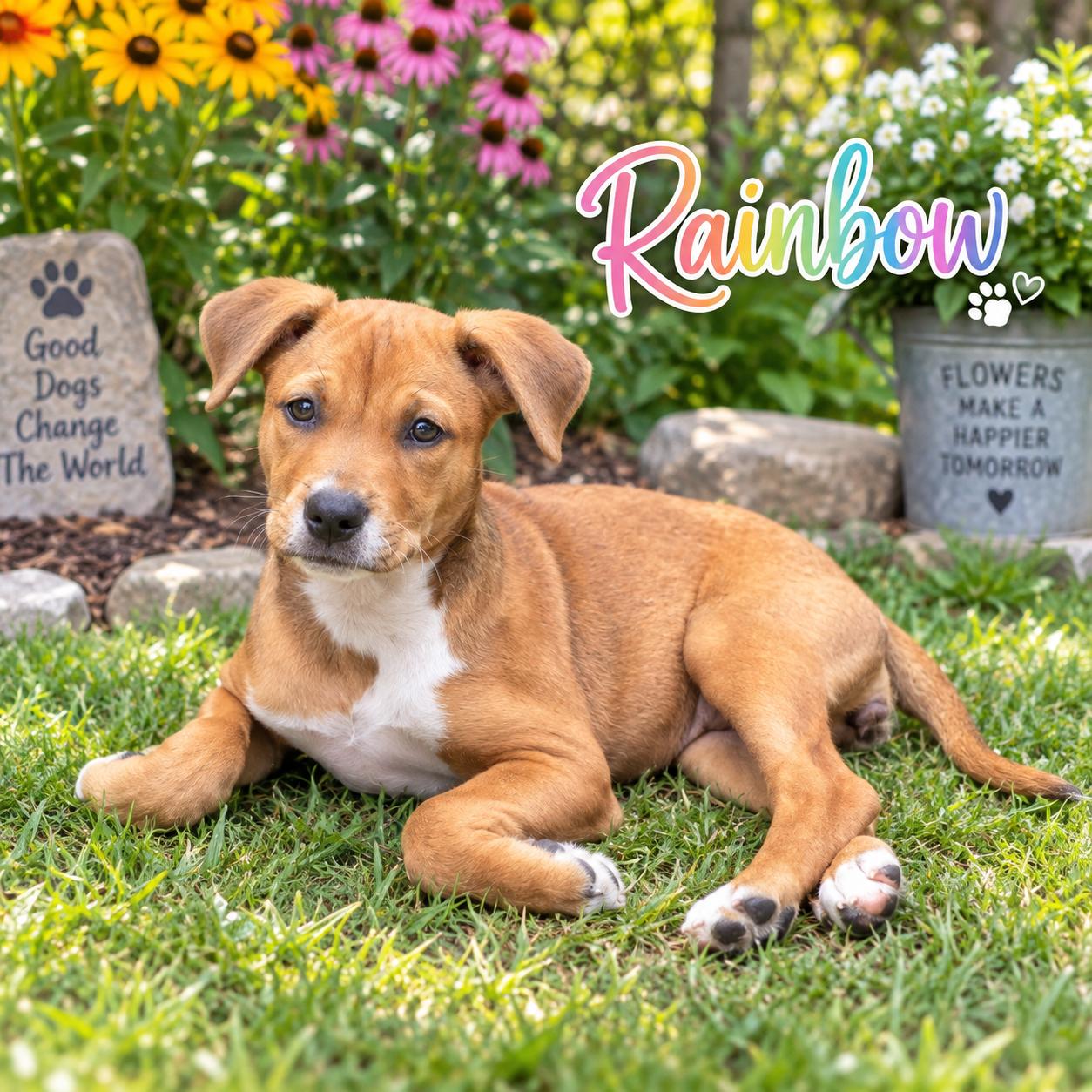 Rainbow, Adoptable, Puppy Female Hound & Shepherd.
