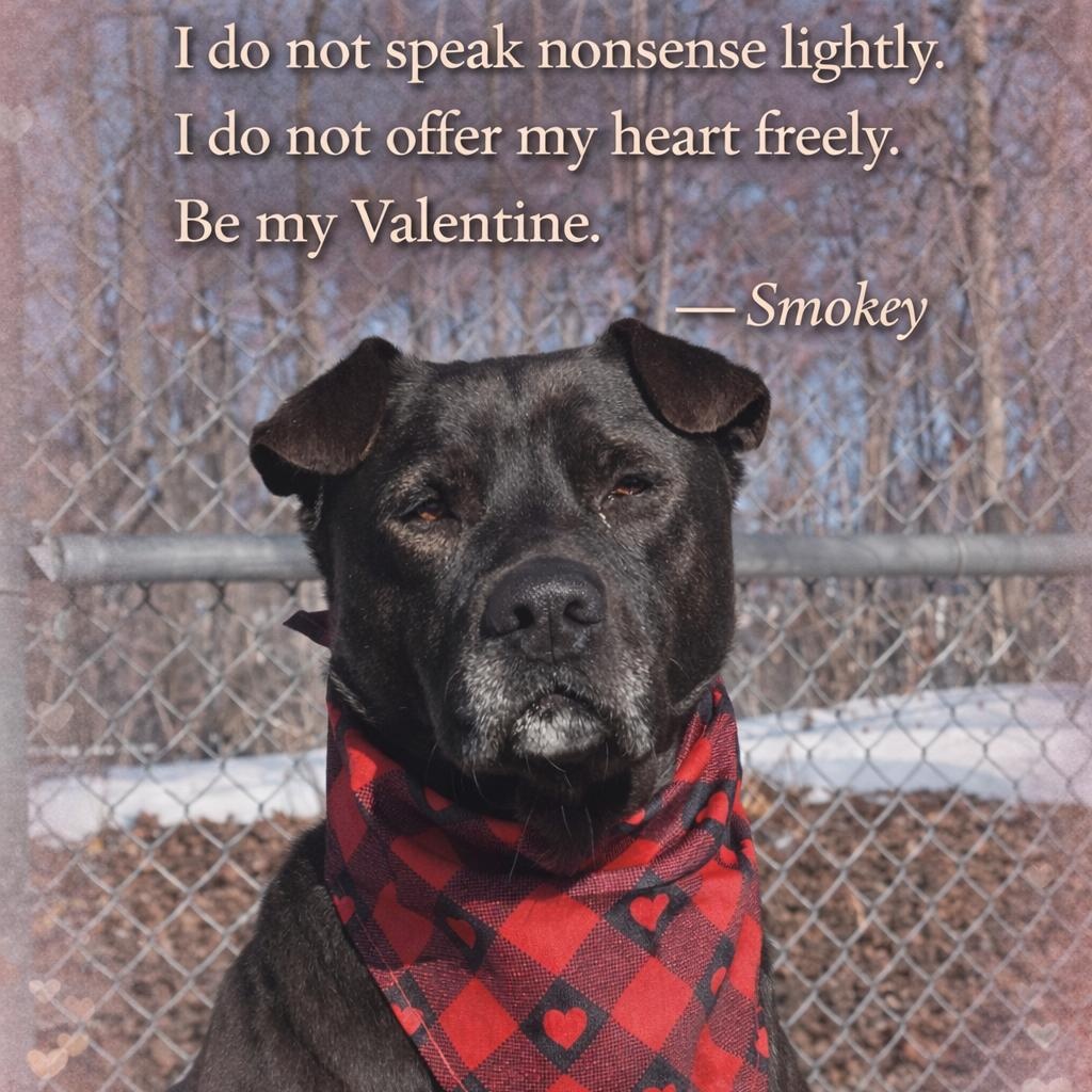 Smokey, Adoptable, Senior Male Pit Bull Terrier.