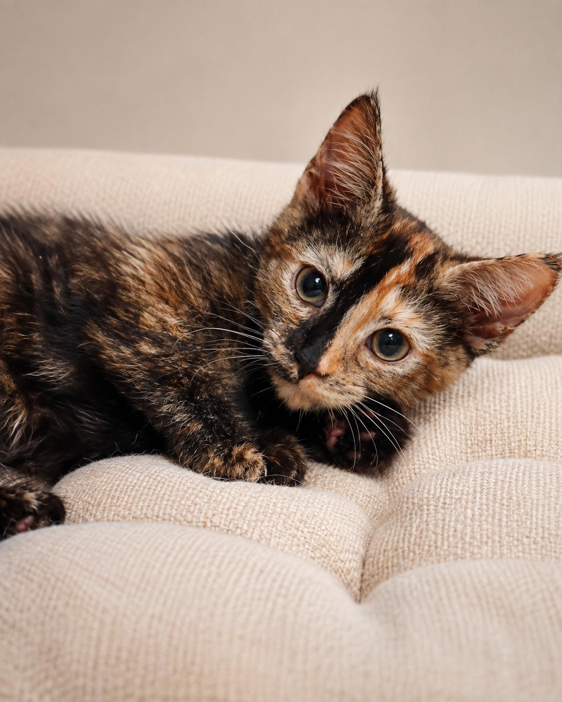 June, Adopted, Kitten Female Domestic Short Hair.