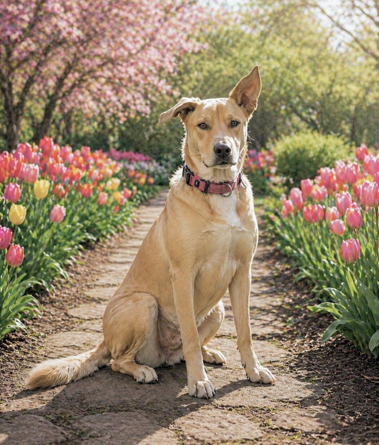 Tucker, Adoptable, Young Male Yellow Labrador Retriever & Husky.