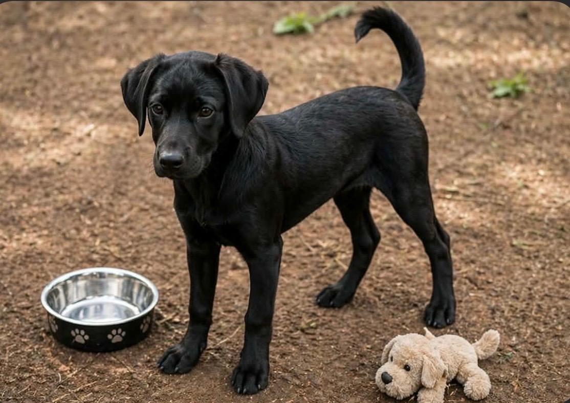Greta, adopted, Puppy Female Black Labrador Retriever.