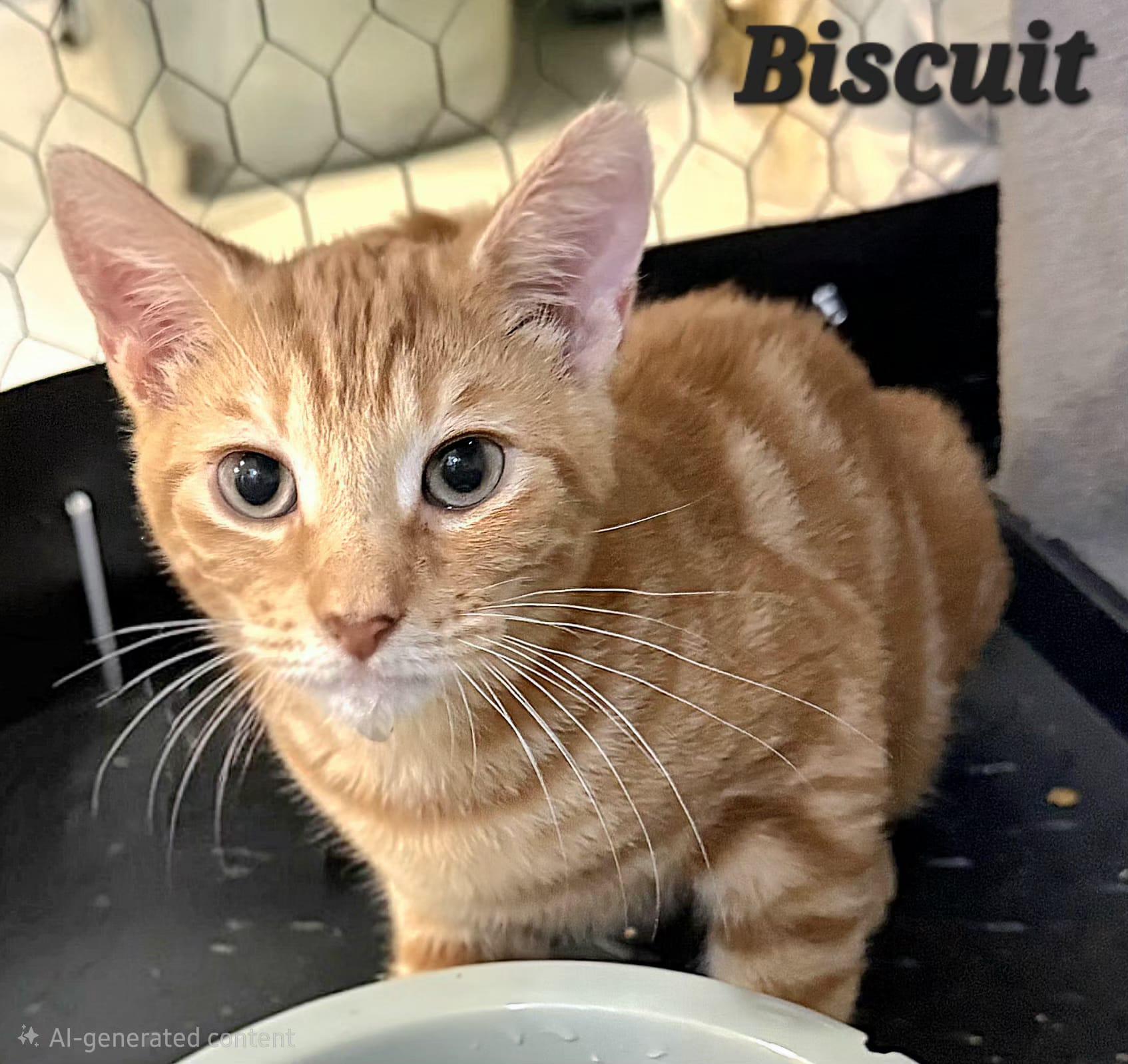 Biscuit, Adopted, Kitten Male Domestic Short Hair.