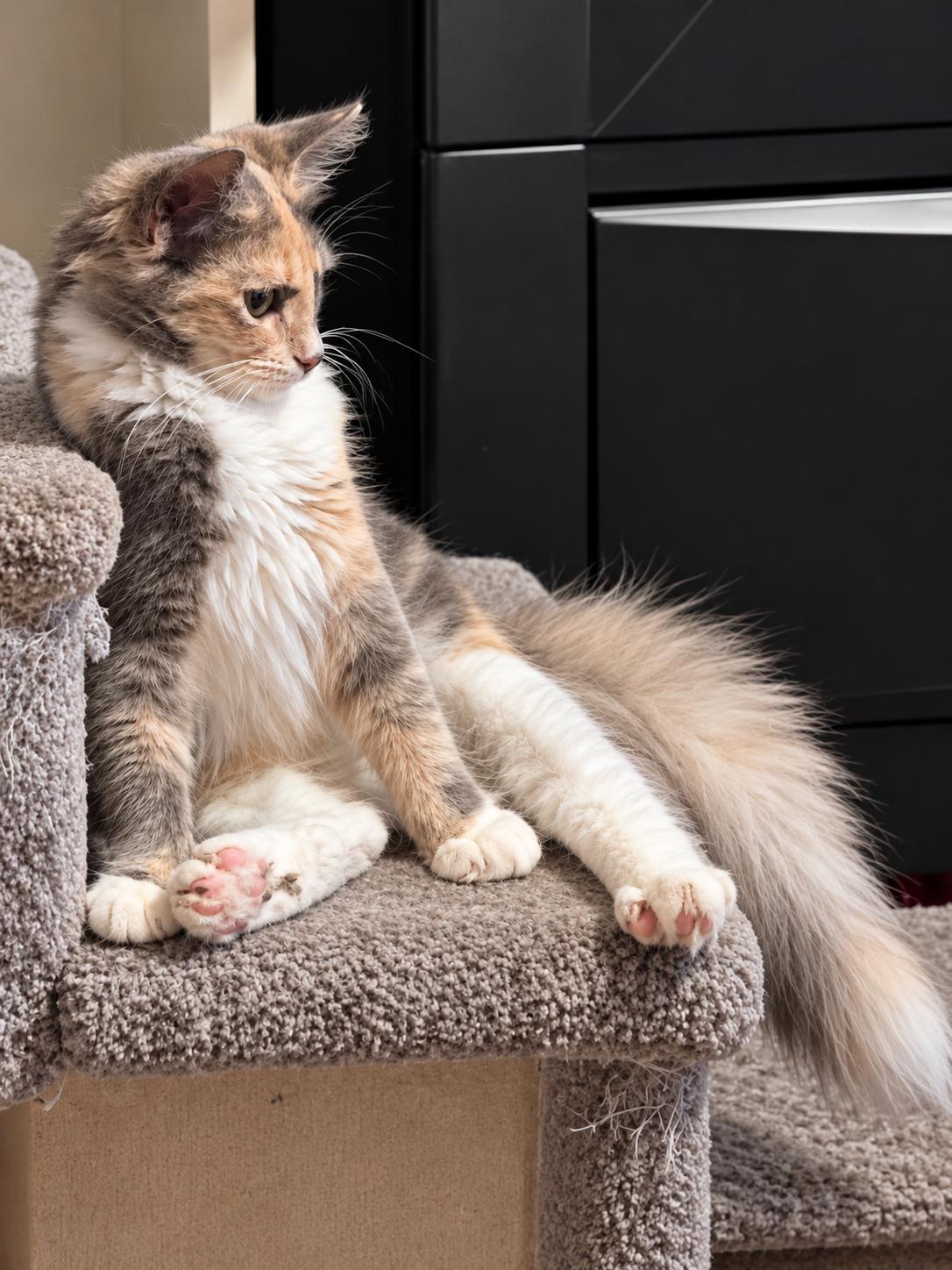 Enlarge Monica the mom -Walter and jolene(babies), a Adoptable Domestic Long Hair in Charlotte, NC image 4/5