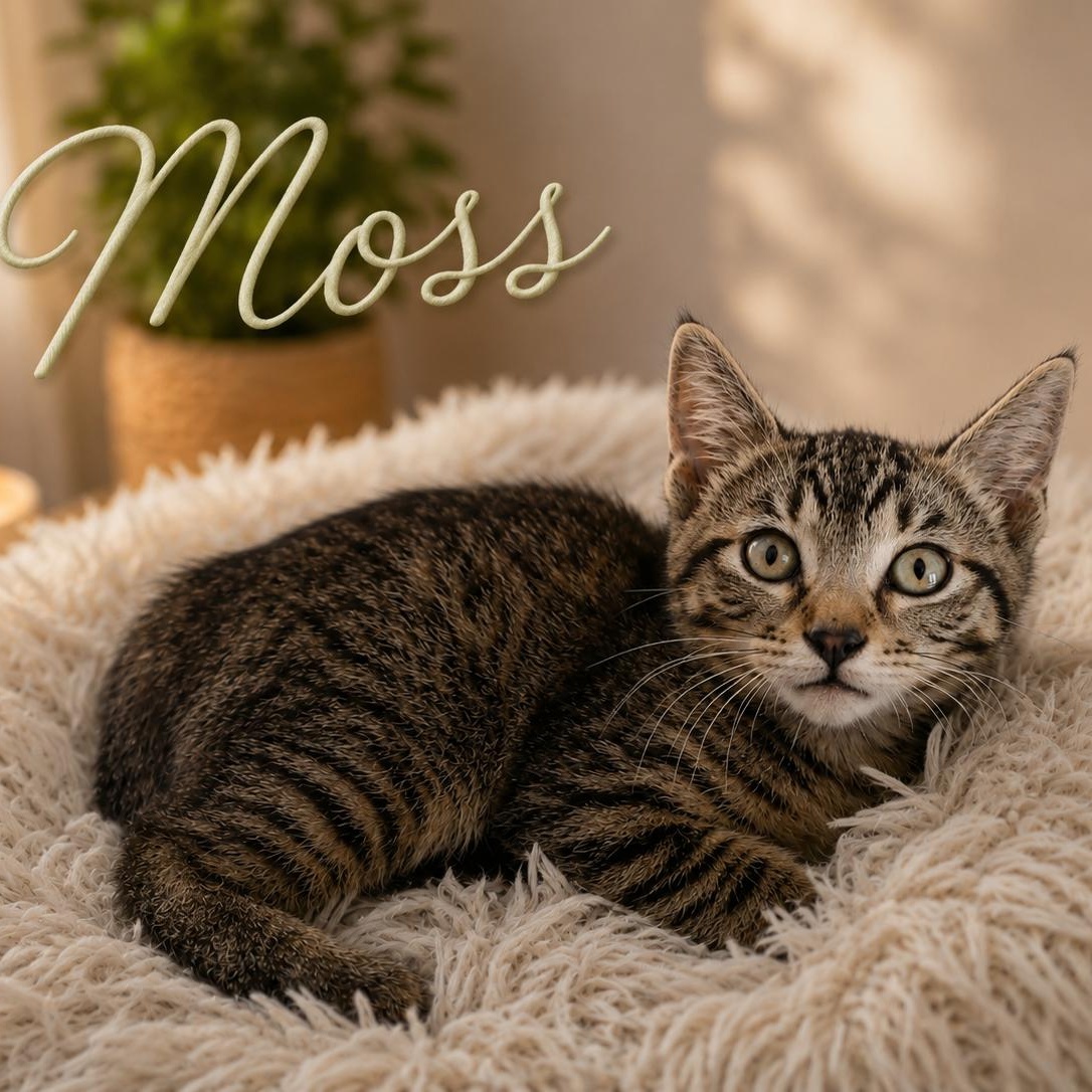 Moss, ADOPTABLE, Kitten Female Domestic Short Hair.