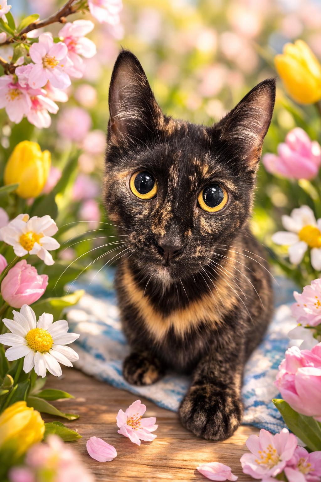Caramel, adopted, Young Female Tortoiseshell.