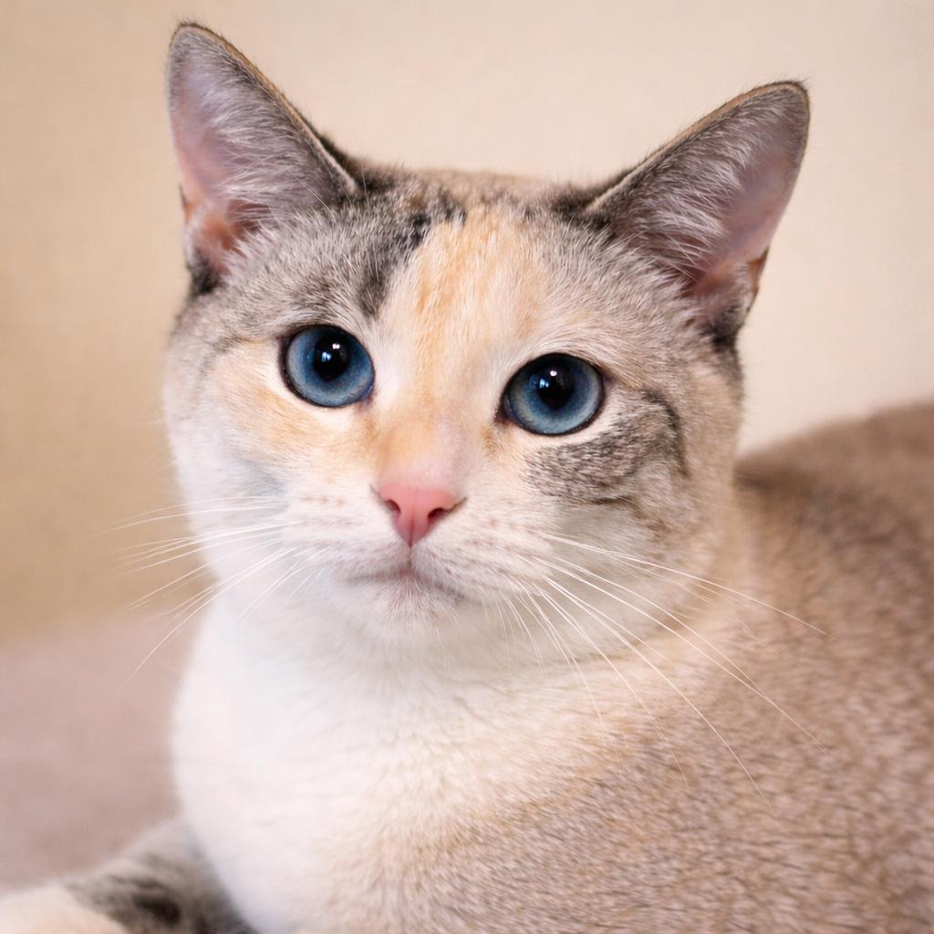 Kira — Soft, Shy, and Searching for Her Forever Someone, Adoptable, Young Female Siamese & Domestic Short Hair.
