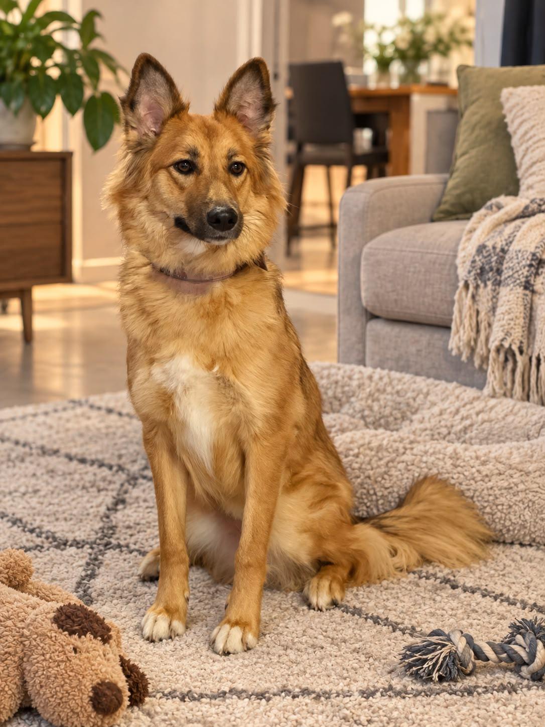 Roxie, Adoptable, Young Female Golden Retriever & Saluki.