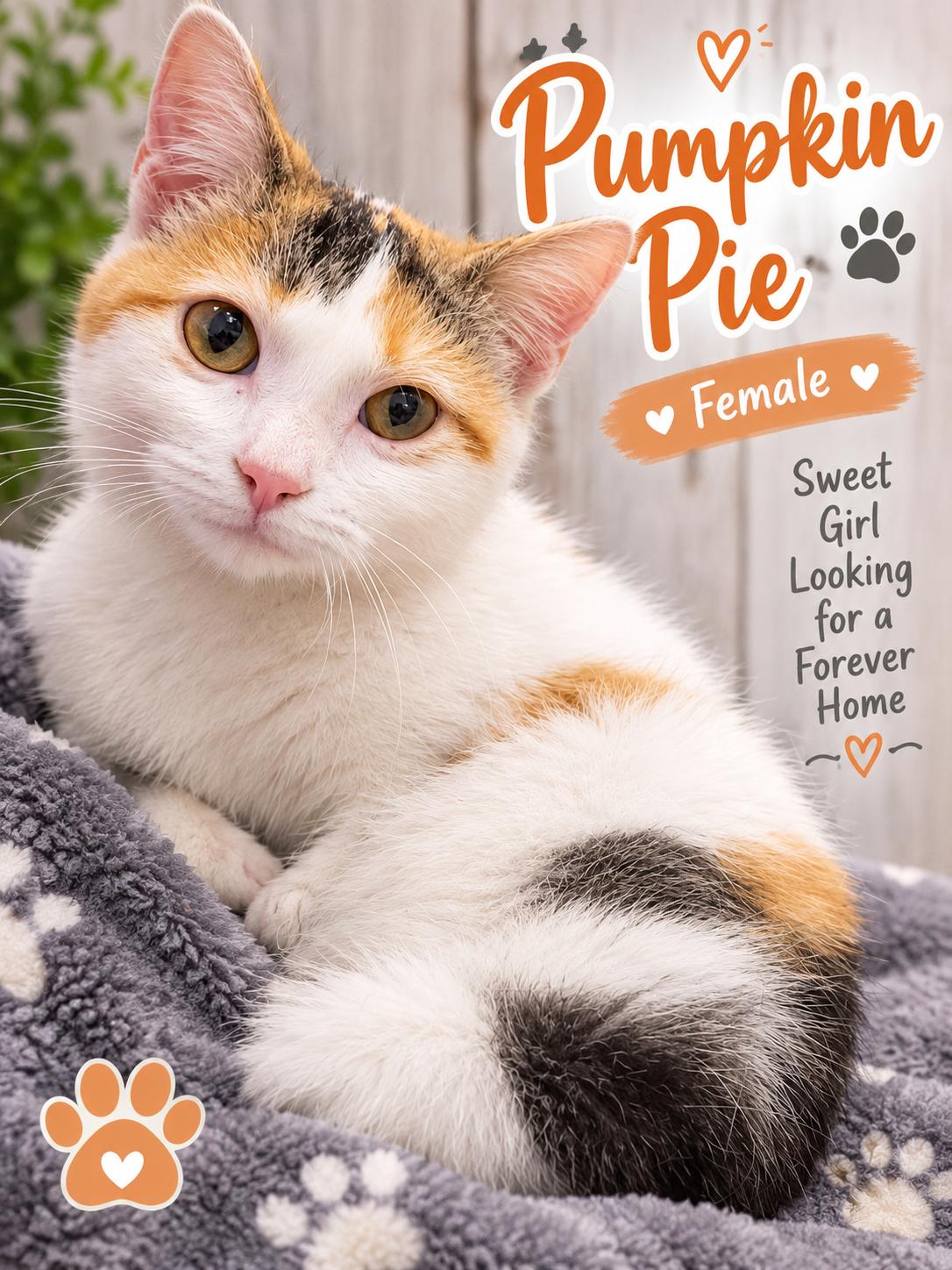 Pumpkin Pie, Adoptable, Young Female Domestic Short Hair.