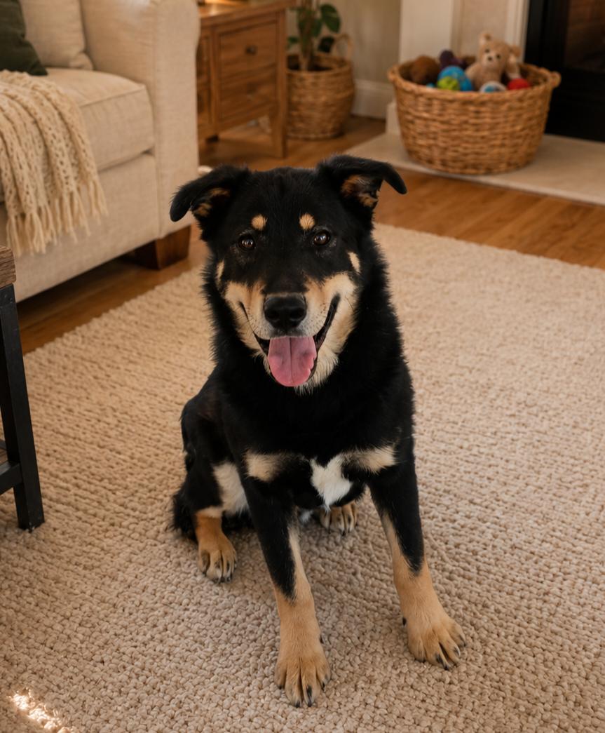 Meatball, ADOPTABLE, Young Male German Shepherd Dog & Rottweiler.