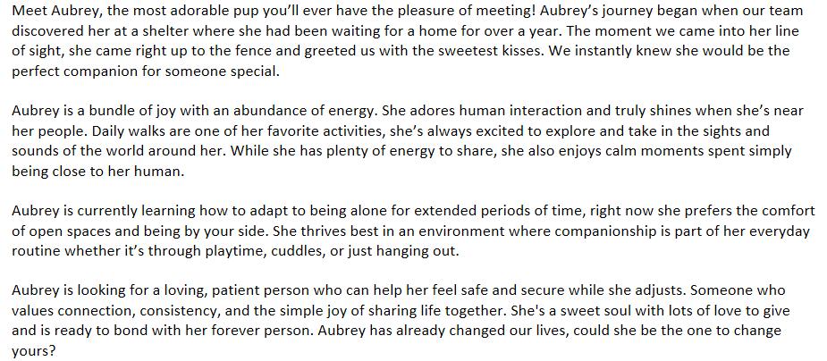 Enlarge Aubrey, a Adoptable mixed breed in Etobicoke, ON image 3/3