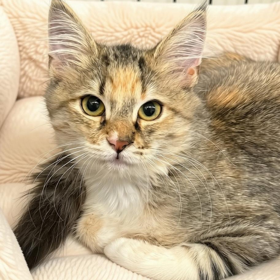 Quinn, Adoptable, Kitten Female Domestic Medium Hair.