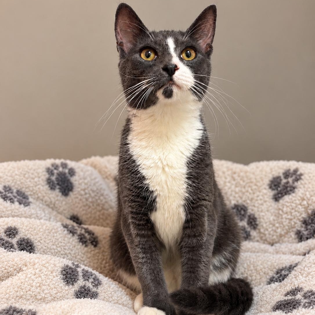 Shadow, Adopted, Kitten Male Domestic Short Hair & Extra-Toes Cat / Hemingway Polydactyl.