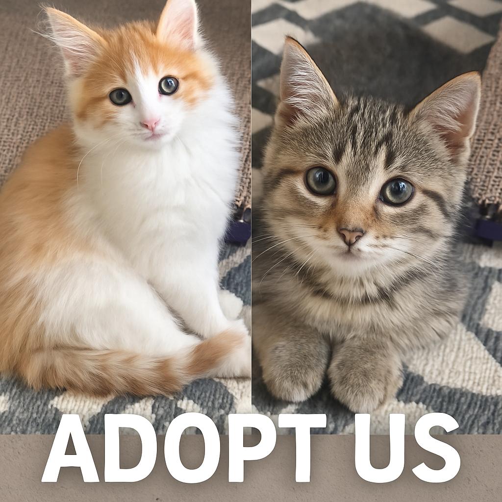 Cheddar and Bleu, Adoptable, Kitten Male Domestic Medium Hair.