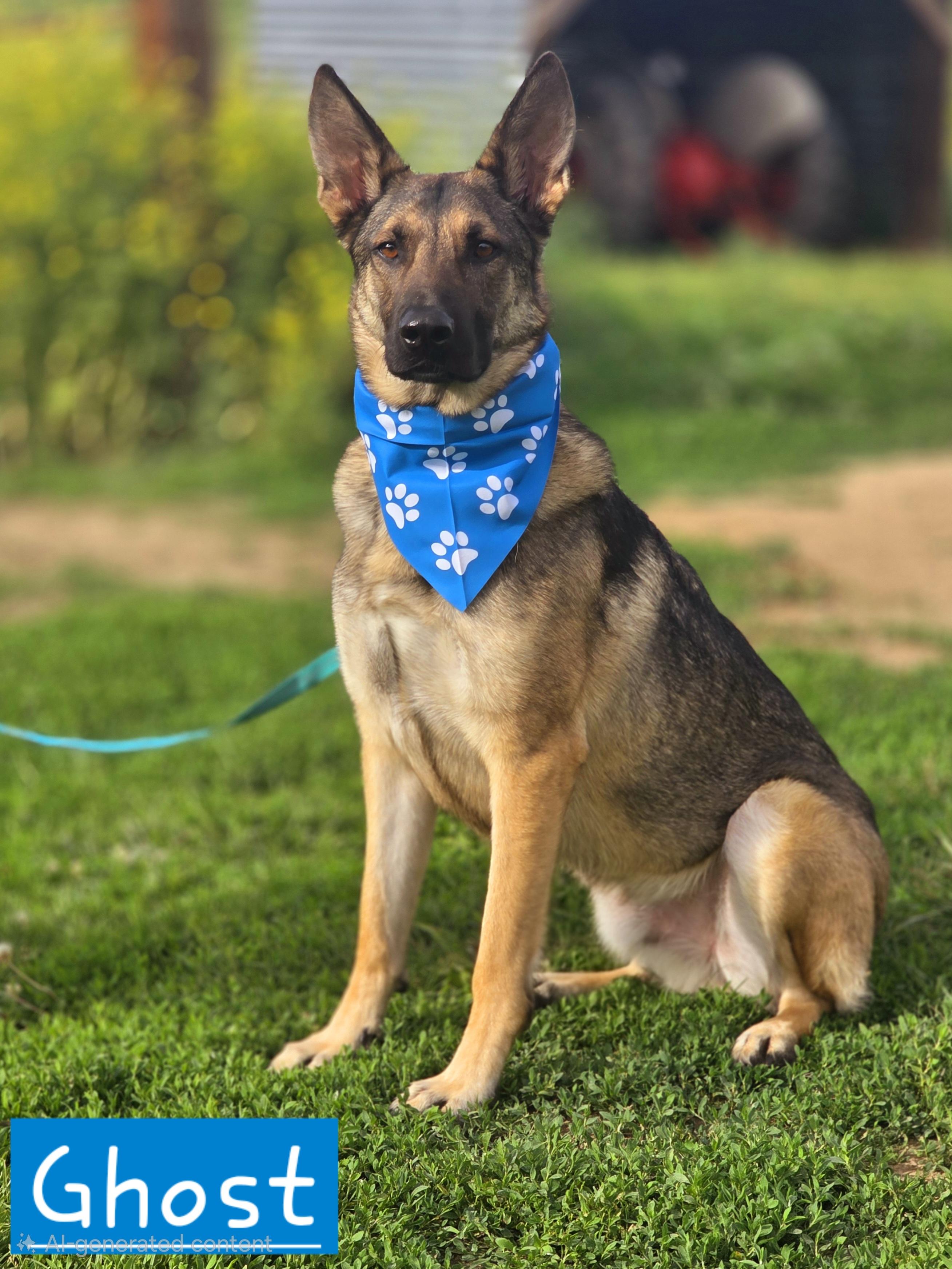 Ghost, adopted, Adult Male German Shepherd Dog.