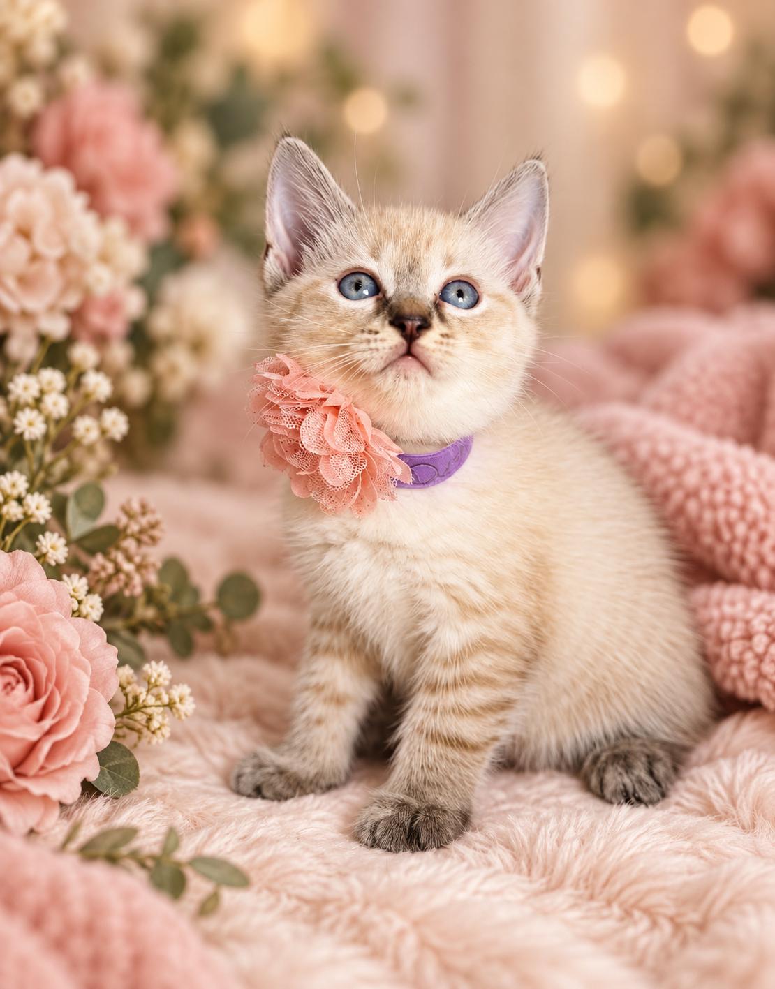 Dusty Rose, Adoptable, Kitten Female Balinese & Siamese.