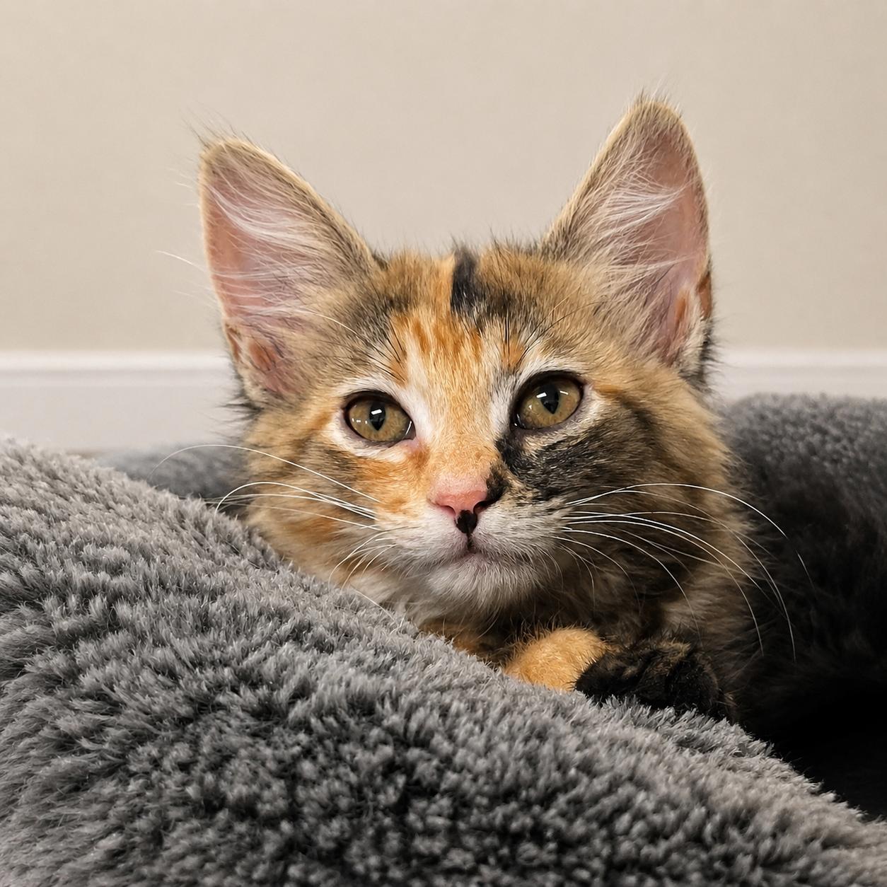 Truffles, adoptable, Kitten Female Maine Coon & Domestic Long Hair.