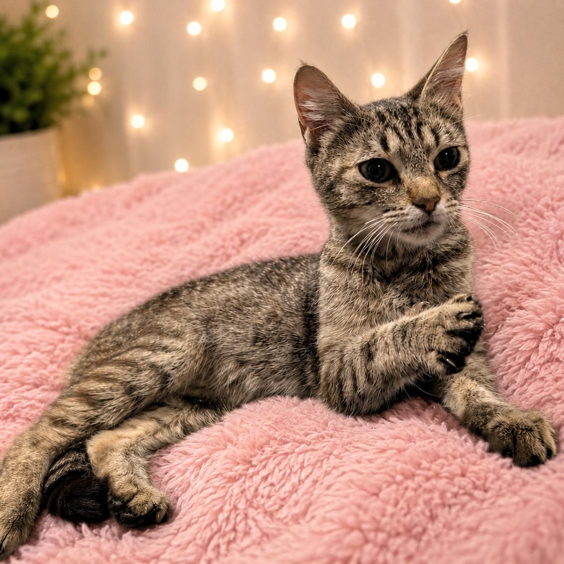 Dolly, adopted, Young Female Tabby.