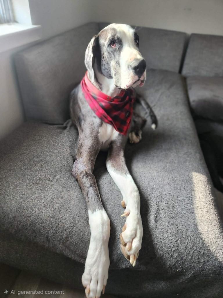 Caden, adopted, Puppy Male Great Dane.