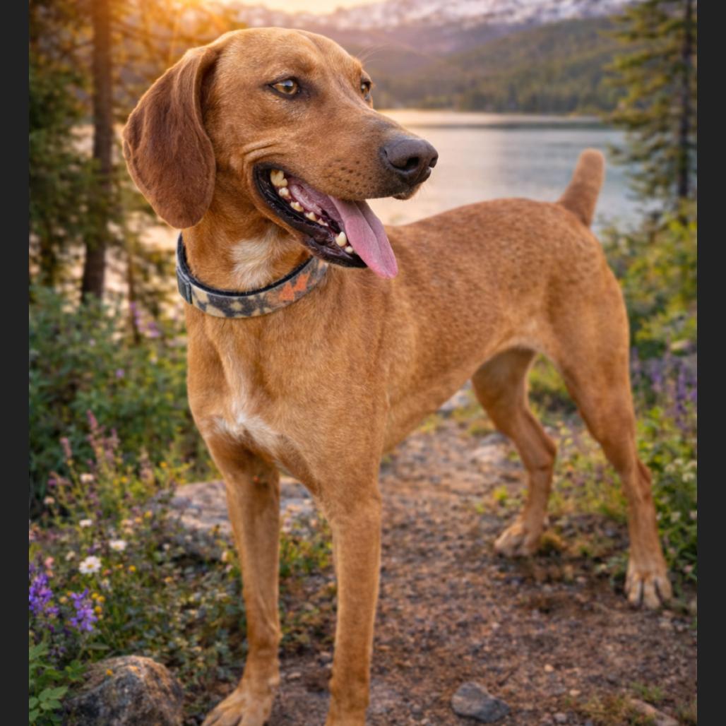 Bobby Flay, Adoptable, Young Male Redbone Coonhound.