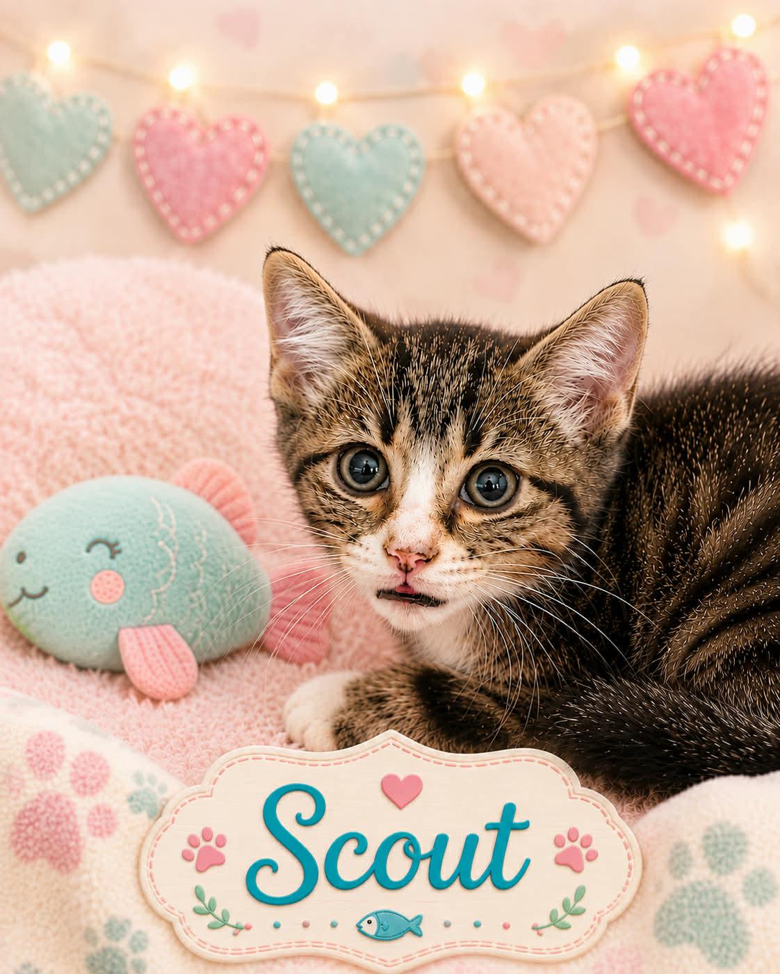 Scout, ADOPTABLE, Young Male Domestic Short Hair.