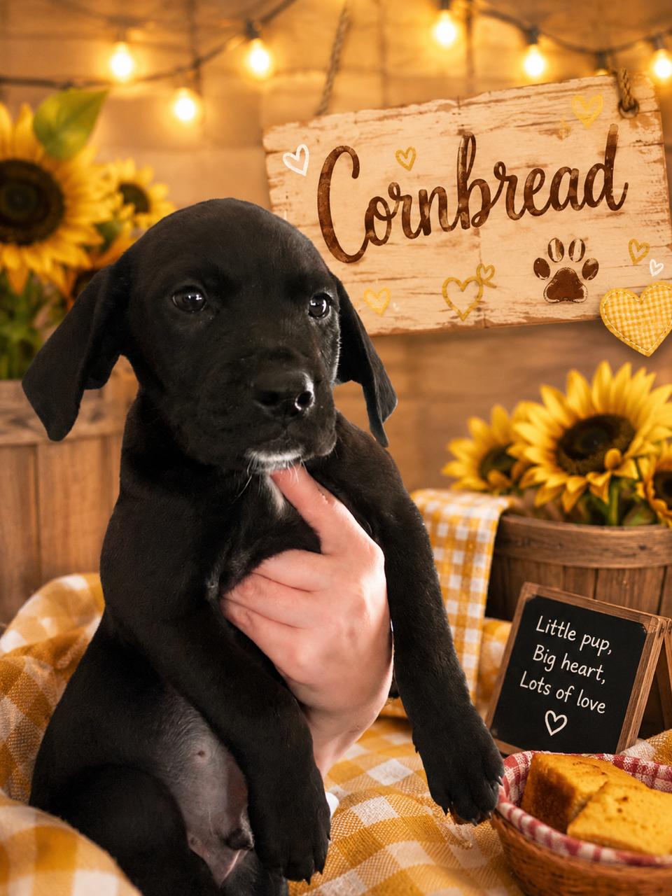 Cornbread, ADOPTABLE, Puppy Male Mixed Breed.