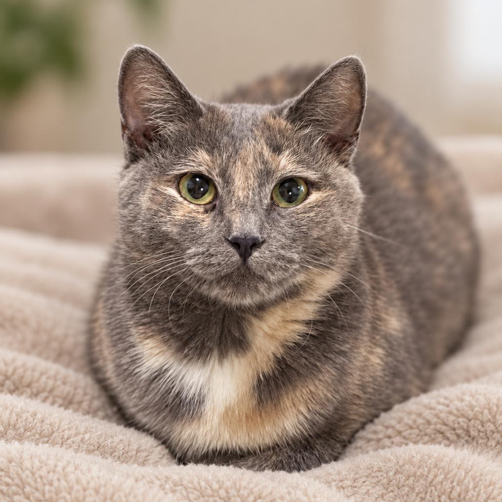 Plum, Adopted, Adult Female Domestic Short Hair.