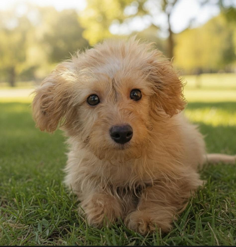 Linus, adopted, Puppy Male Dachshund (Miniature Long Haired) & Yorkie Poo.