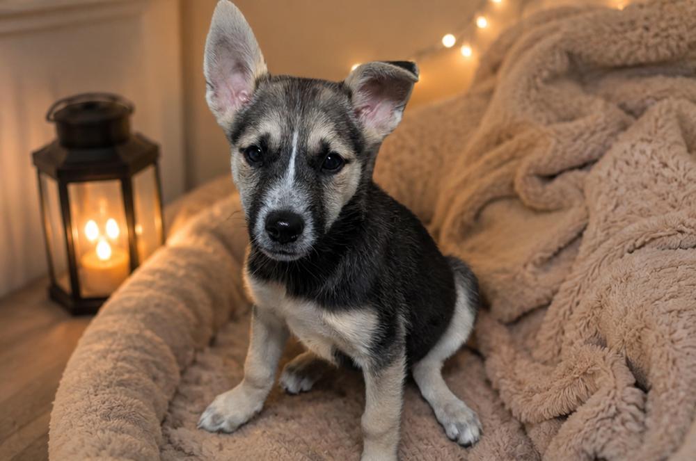 Cessna, Adoptable, Puppy Female Husky & Rottweiler.