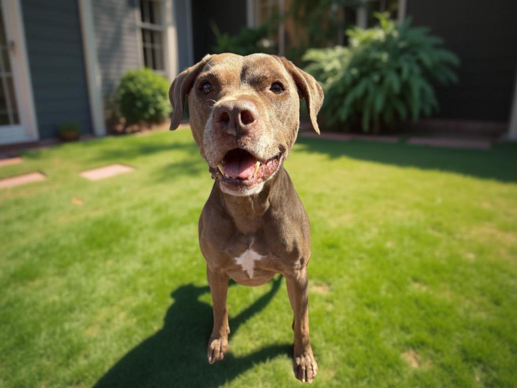 Coco, Adoptable, Senior Female Pit Bull Terrier & Labrador Retriever.