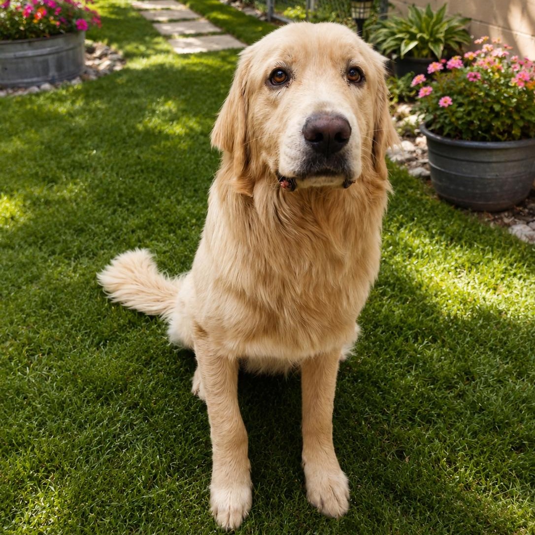 Lou, Adopted, Adult Male Golden Retriever & Great Pyrenees.