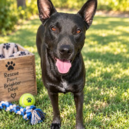 Princess, Adoptable, Young Female Shepherd & Pit Bull Terrier.