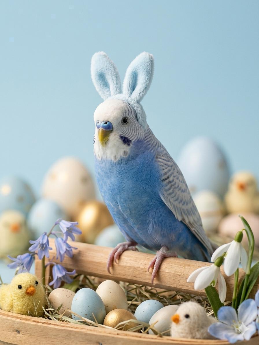 Indigo, adopted, Adult Male Budgie / Budgerigar.