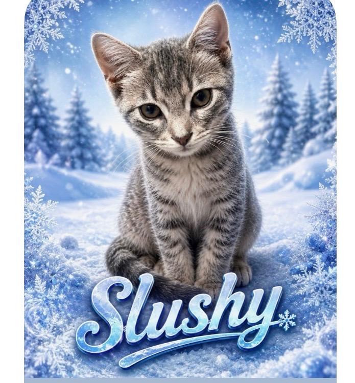 Slushie, ADOPTABLE, Kitten Female Tabby.