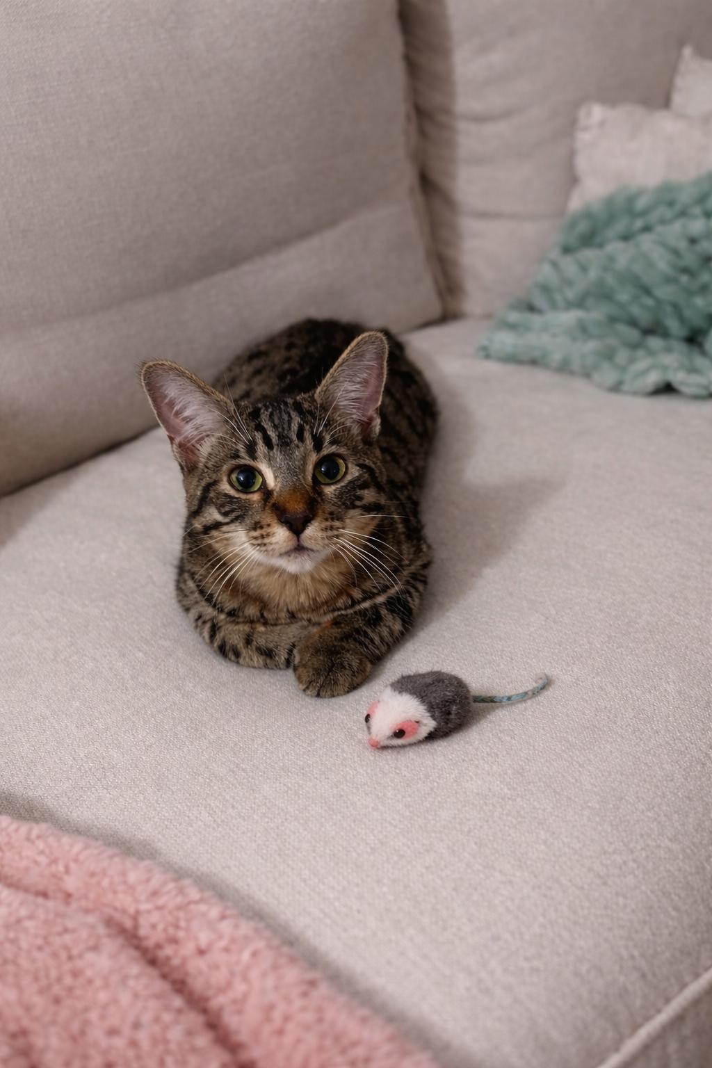 Milo, adopted, Young Female Domestic Short Hair.