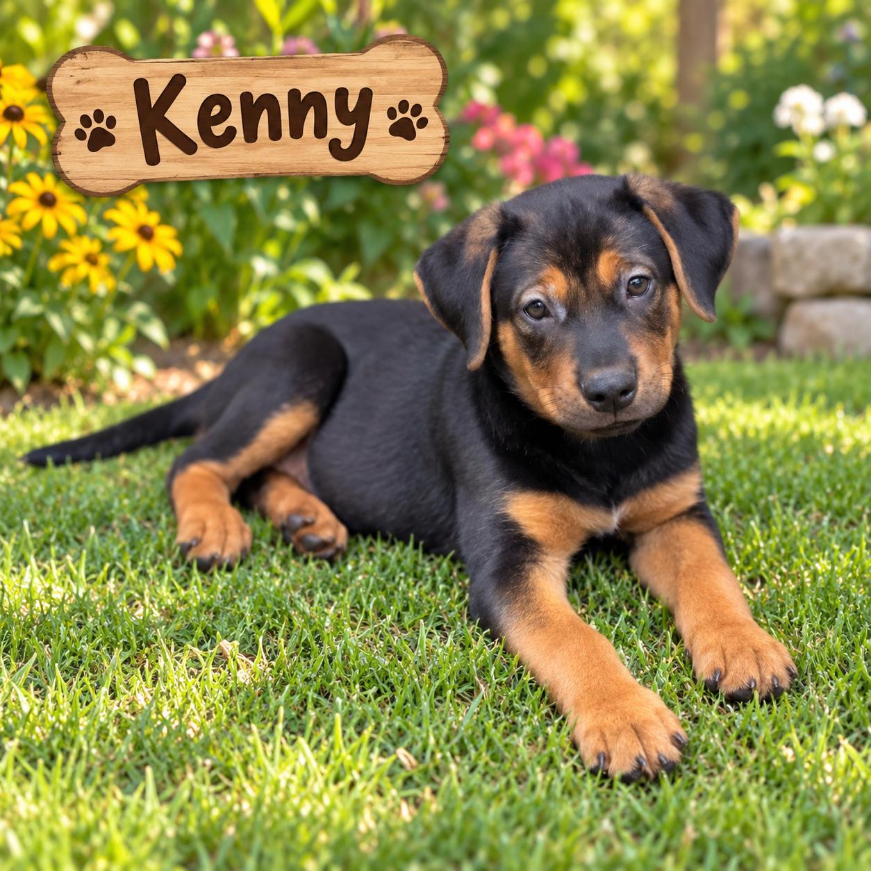 Kenny, Adopted, Puppy Male Hound & Shepherd.