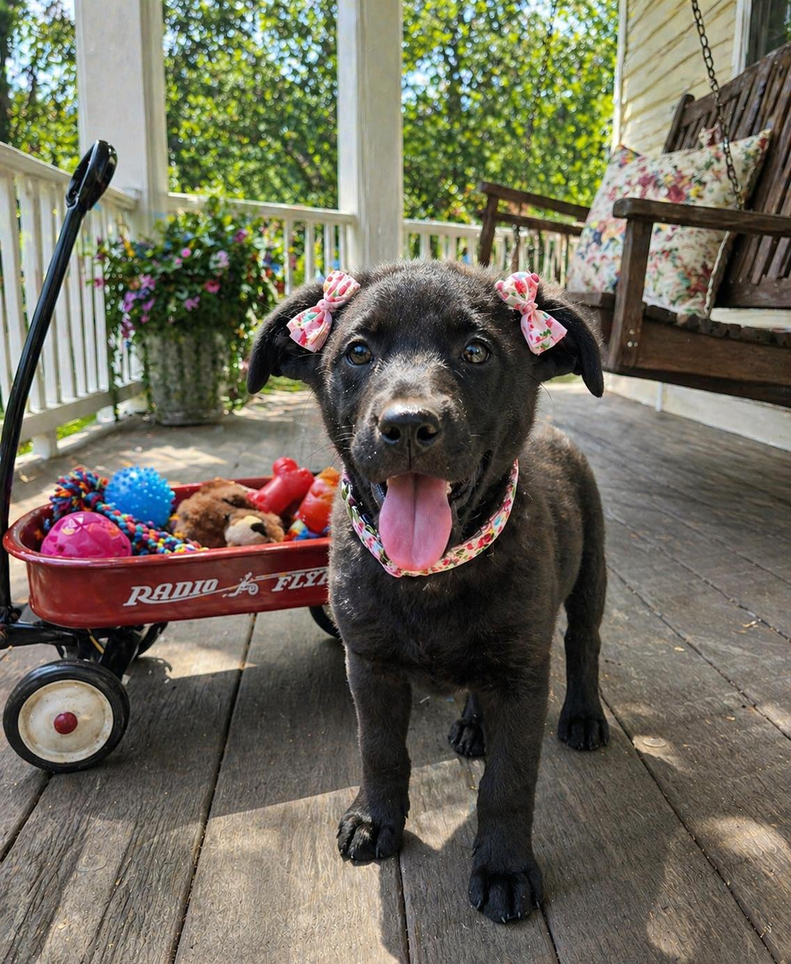 Sugar, Adoptable, Puppy Female Labrador Retriever & Border Collie.