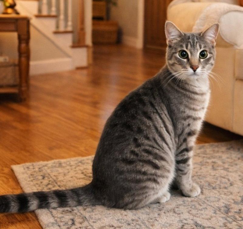 Pebbles, Adoptable, Young Male Tabby.