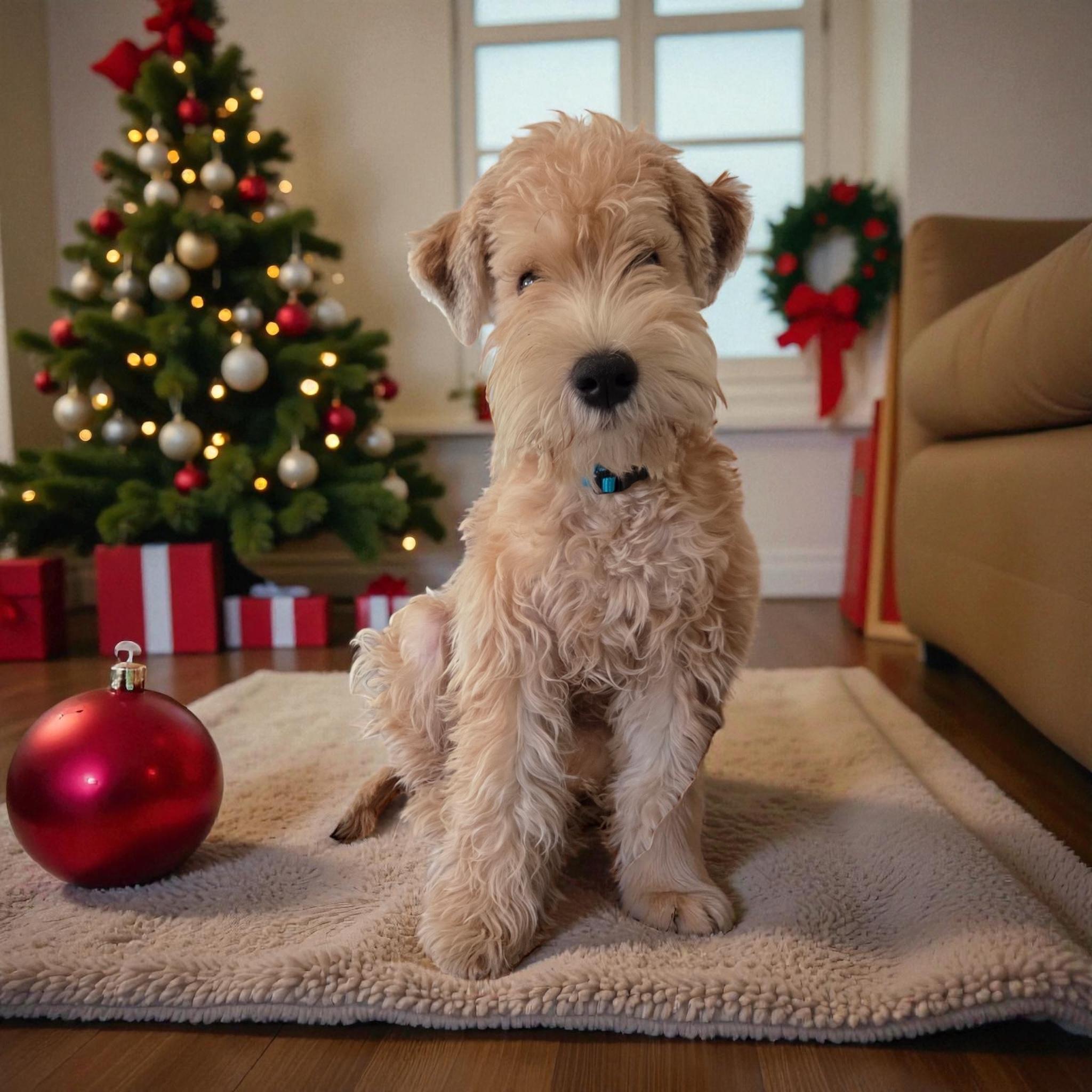 Churro, Adoptable, Puppy Male Poodle & Wheaten Terrier.