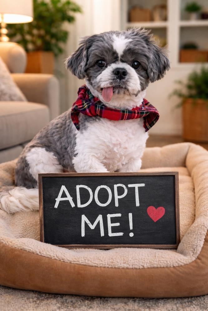 Milo, Adoptable, Adult Male Shih Tzu.