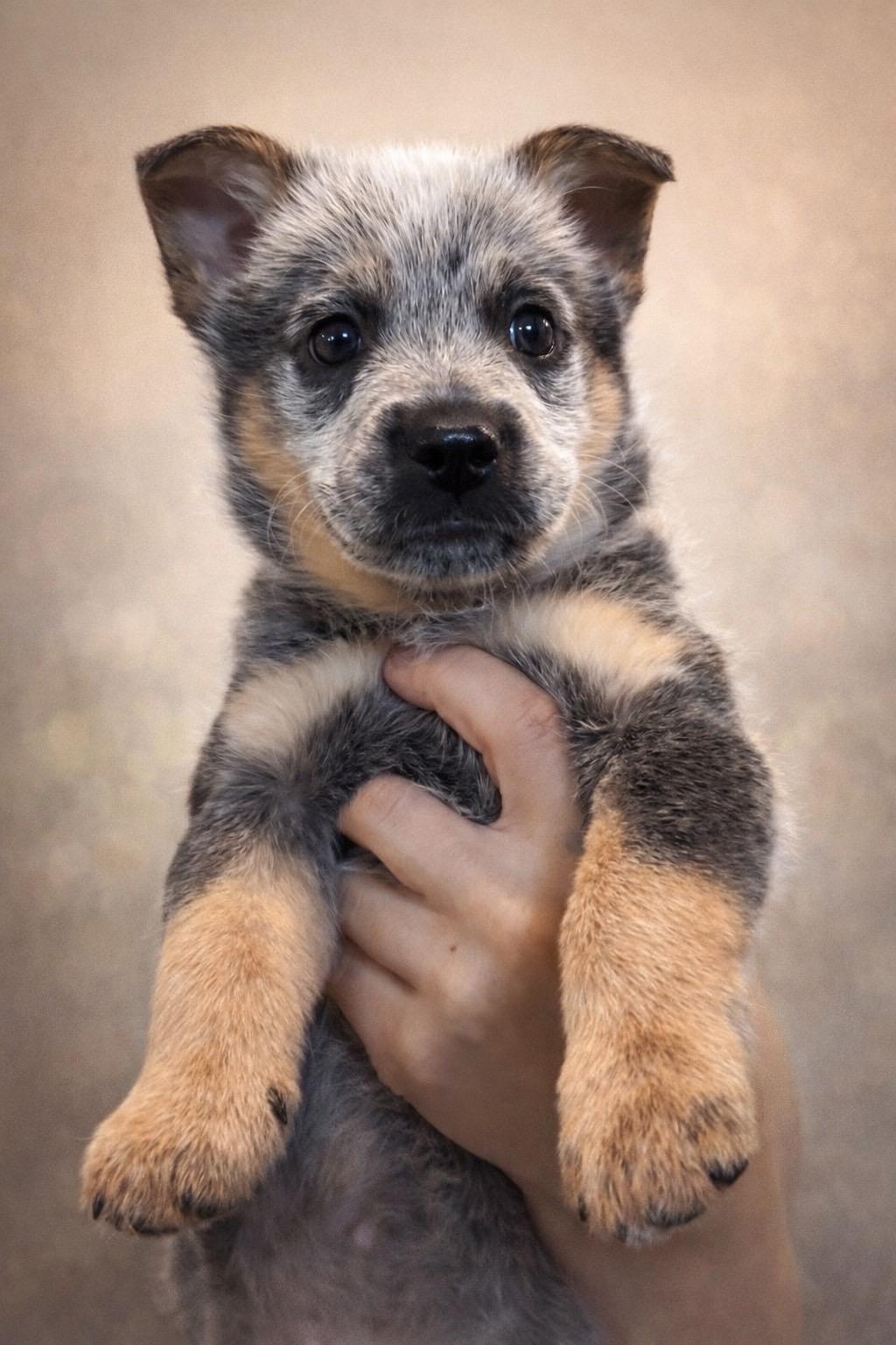 Quartz, adopted, Puppy Male Australian Cattle Dog / Blue Heeler.