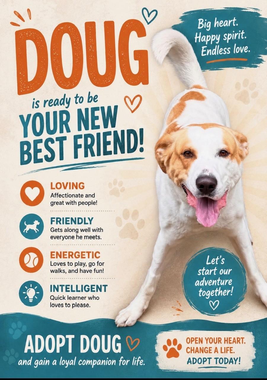 Doug, ADOPTABLE, Adult Male Great Pyrenees.