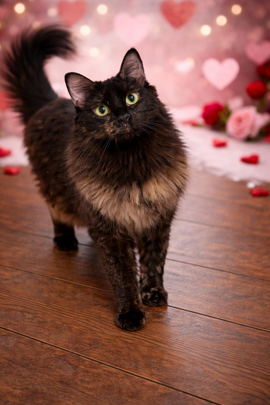 Clementine, ADOPTABLE, Young Female Norwegian Forest Cat & Maine Coon.