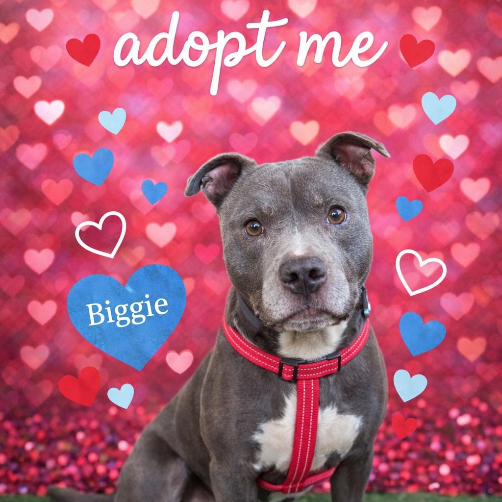 Biggie, Adoptable, Senior Male Pit Bull Terrier.